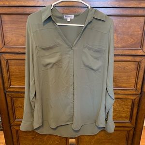 Express Olive Green Blouse